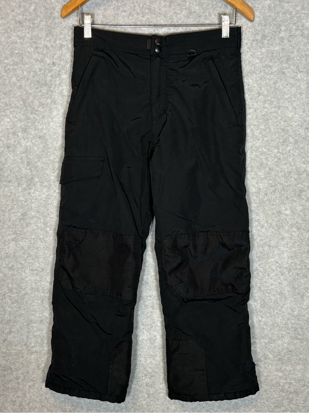 Slalom Snow Pants Winter Insulated Cargo Ski Snowboard-Black-Kids Size 10-12